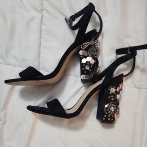 Aldo Block Heels with Sequin Heel